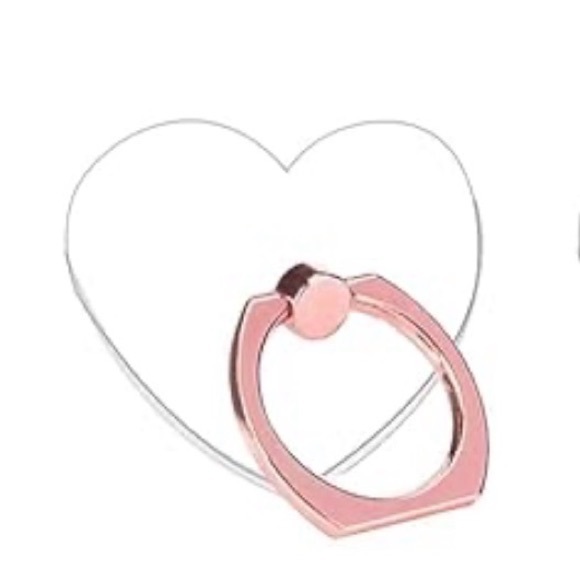 Rose Gold Heart Bling Phone Ring Holder - Picture 3 of 13